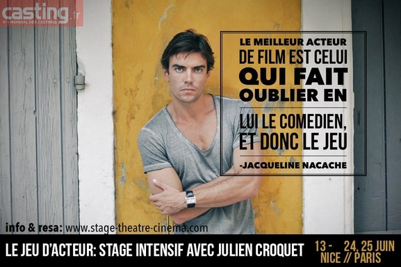 Casting.fr collabore pour la seconde fois avec Julien Croquet pour ces stages intensifs de jeu d'acteur