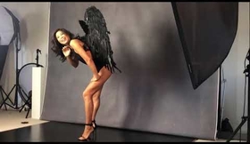 Black wings for an angel photoshoot
