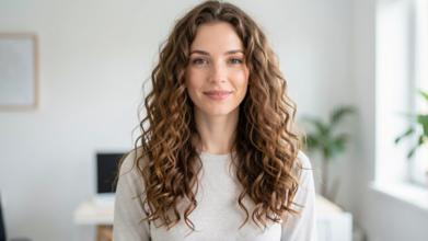 Casting femme aux cheveux bouclés pour doublure lumière