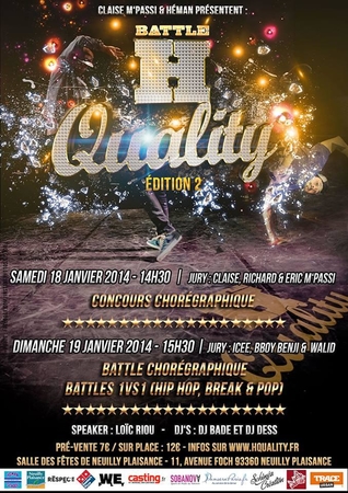 Concours de danses urbaines "Battle H Quality" c'est 6 jurés de renommée internationale, DJ et danseurs pour deux fois plus de show !