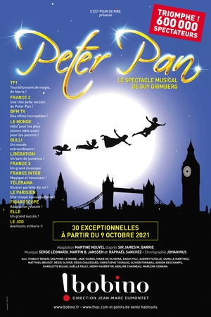 Peter Pan, le spectacle musical pour enfants revient à Bobino, casting.fr vous y invite!