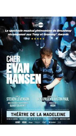 Antoine Le Provost, dans la peau d’Evan Hansen au Théâtre de la Madeleine 