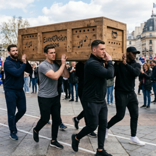 Casting homme pour porter une boite contenant une chanteuse lors d'un flashmob filmé pour l'Eurovision 2026