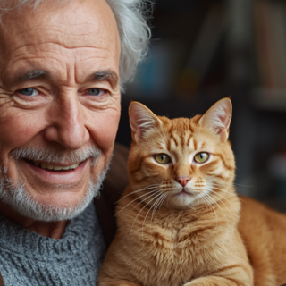 Casting homme ou femme sénior d'environ 65 ans avec chat roux pour tournage publicité tv