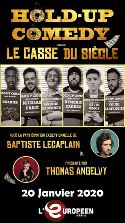 Casting.fr vous invite à la finale du Hold Up Comedy, Lundi 20 Janvier 2020 au Théâtre de l'Européen à Paris